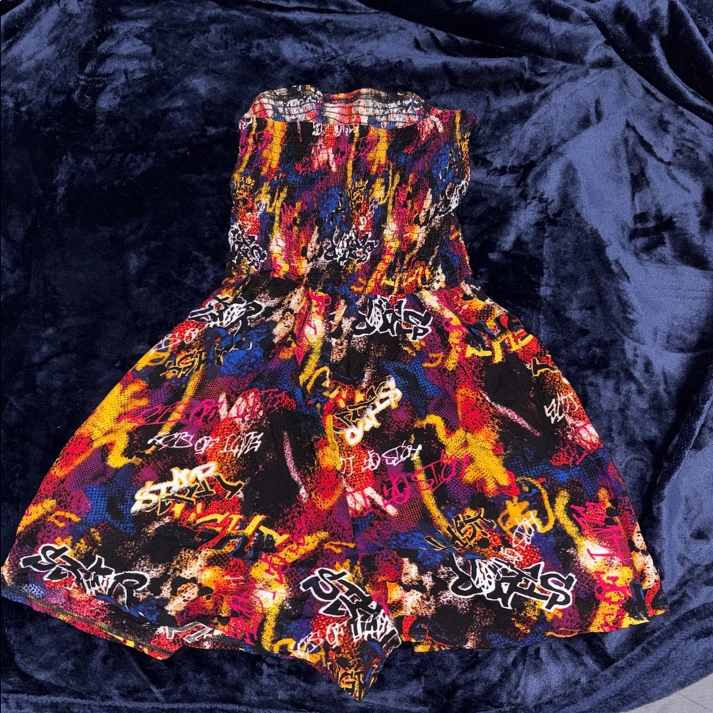 Colorful Graffiti Print Romper
